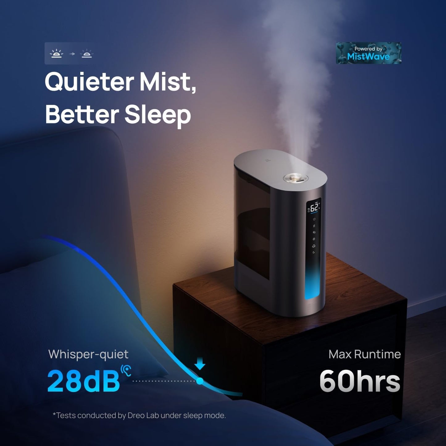 HUM713S Smart WiFi Ultrasonic Humidifier 6L – Quiet 28dB Hot & Cool Mist Essential Oil Diffuser
